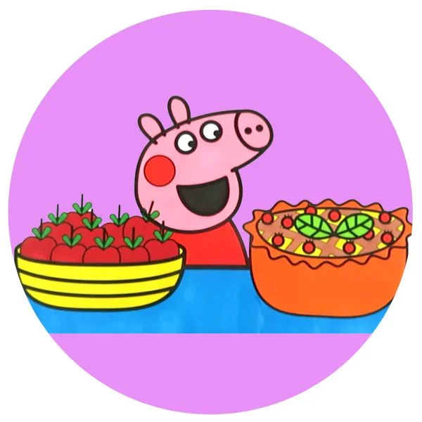 Цветной пример раскраски с овощами