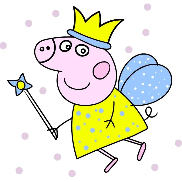 Цветной пример раскраски фея с короной