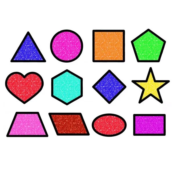 Цветной вариант раскраски геометрические фигуры