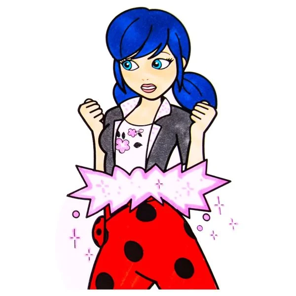 Цветной вариант раскраски леди баг маринетт