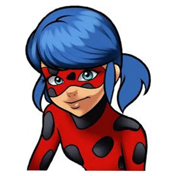 Цветной вариант раскраски леди баг милашка