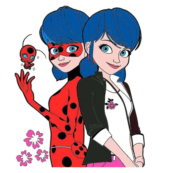 Цветной вариант раскраски превращение леди баг