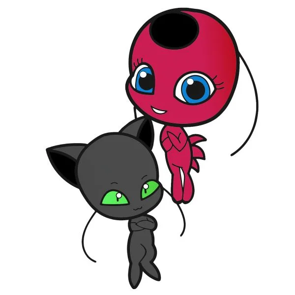 Цветной вариант раскраски квами плагг и тикки