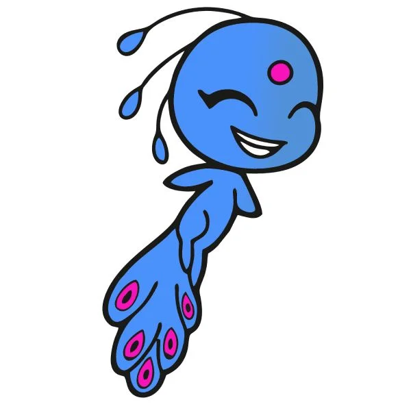 Цветной вариант раскраски квами дуусу