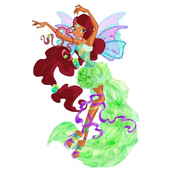 Цветной вариант раскраски лейла гармоникс