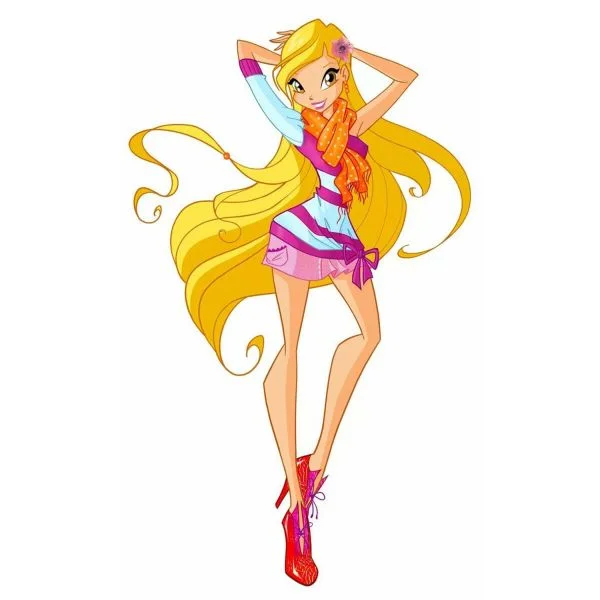 Цветной пример раскраски стелла модница