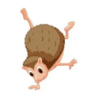 Цветной вариант раскраски ежик стоит на руке