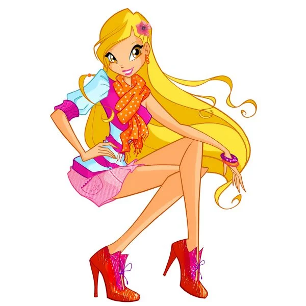 Цветной вариант раскраски стелла стильная