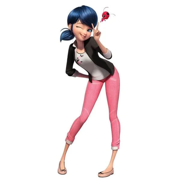 Цветной вариант раскраски в обычной одежде леди баг