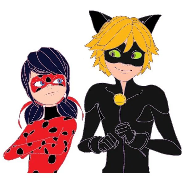 Цветной вариант раскраски супергерои вместе