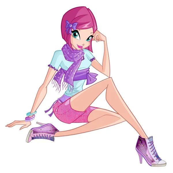 Цветной вариант раскраски текна в обычной одежде