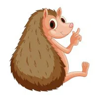 Цветной вариант раскраски ежик повернулся спиной