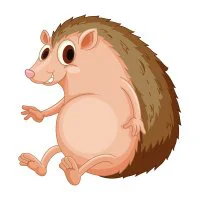 Цветной вариант раскраски пузатенький ежик