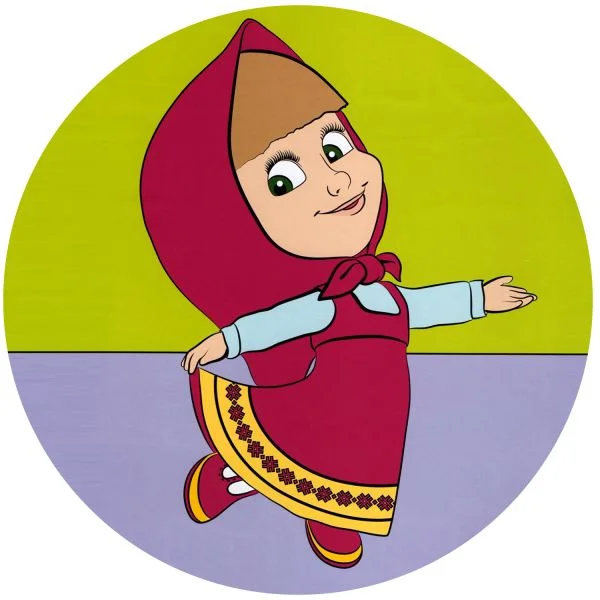 Цветной вариант раскраски весело танцует