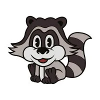 Цветной вариант раскраски хитрый енот