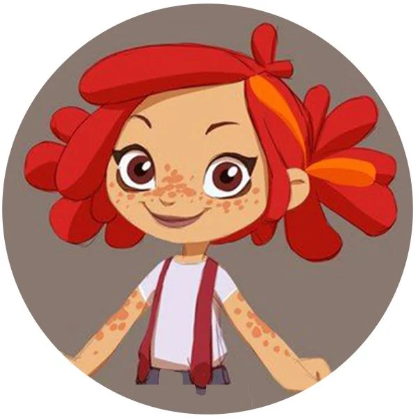 Цветной вариант раскраски портрет аленки