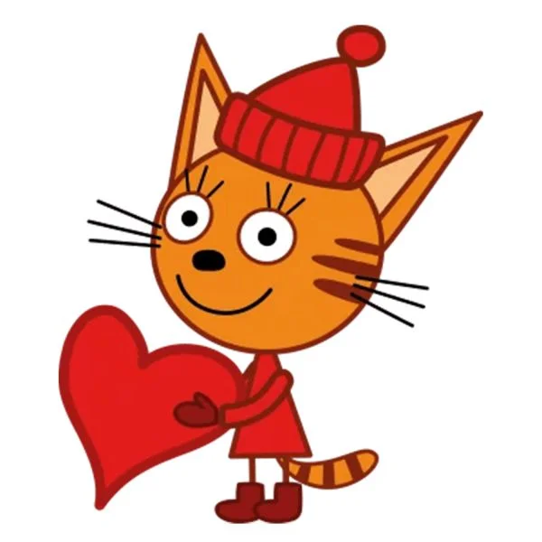 Цветной вариант раскраски карамелька в шапке с сердечком