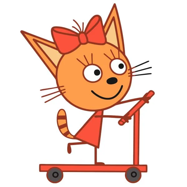 Цветной пример раскраски карамелька на самокате