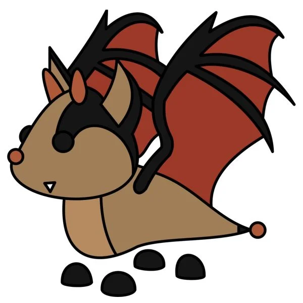 Цветной вариант раскраски адопт ми дракон