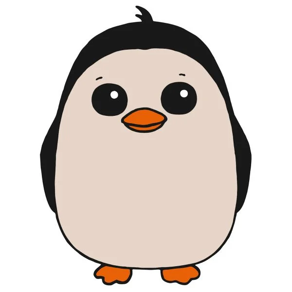 Цветной вариант раскраски адопт ми пет милый пингвин