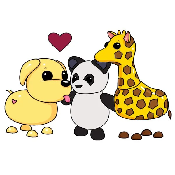 Цветной вариант раскраски адопт ми петс разные животные