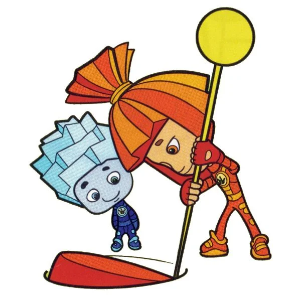 Цветной вариант раскраски нолик с симкой | фиксики