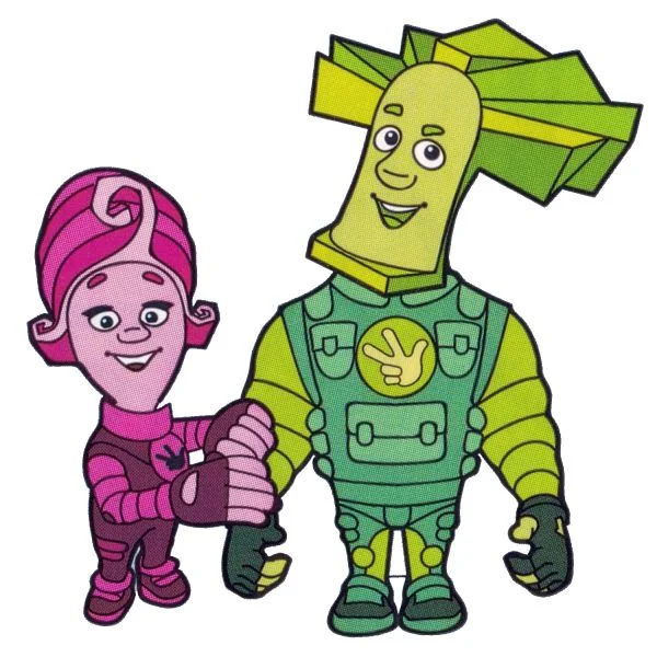 Цветной вариант раскраски мася и папус | фиксики