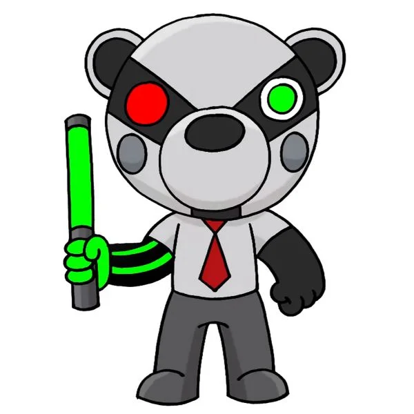 Цветной вариант раскраски пигги badgy