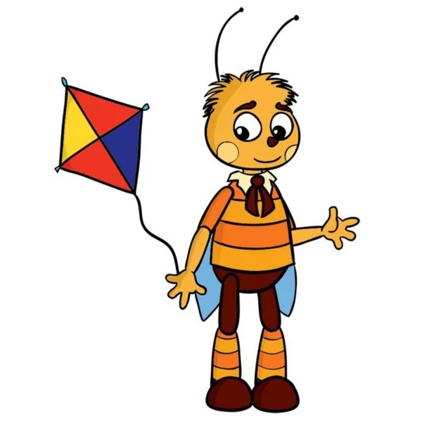 Цветной вариант раскраски пчеленок тема из лунтика