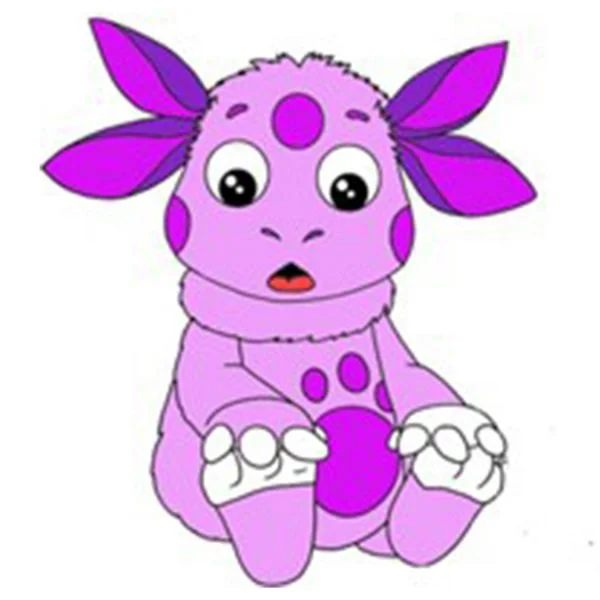 Цветной вариант раскраски удивленный лунтик