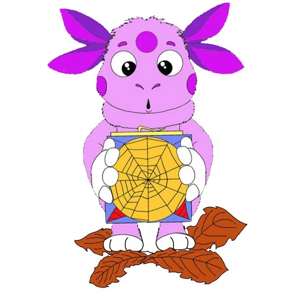 Цветной пример раскраски лунтик удивленно смотрит