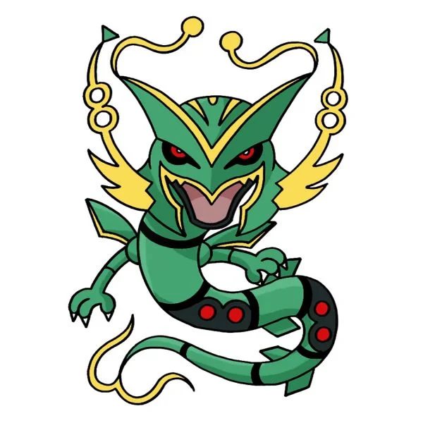 Цветной пример раскраски рэйкваза