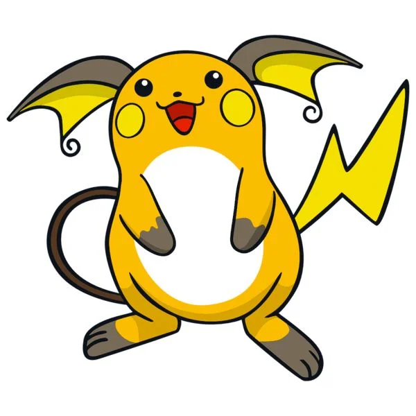 Цветной вариант раскраски райчу