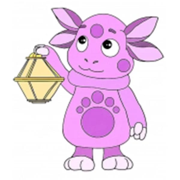 Цветной пример раскраски лунтик с лампой