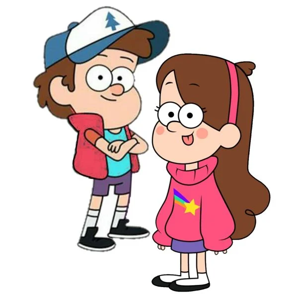 Цветной пример раскраски диппер и мэйбл