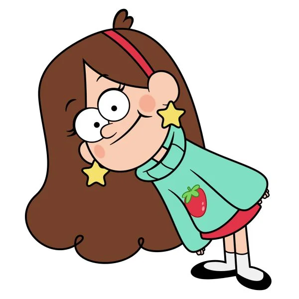 Цветной вариант раскраски мэйбл в сережках