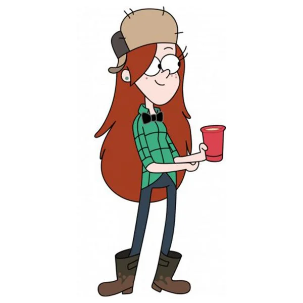 Цветной вариант раскраски венди кордрой в шапке