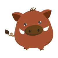 Цветной вариант раскраски простой нарисованный кабан