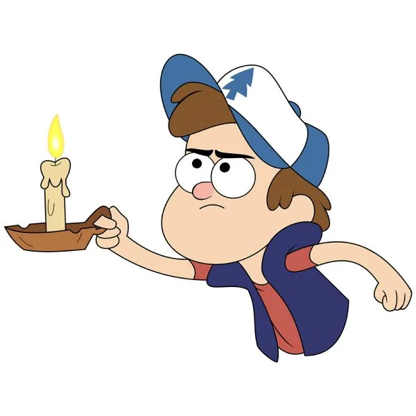 Цветной вариант раскраски диппер пайнс со свечой