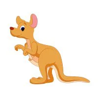 Цветной пример раскраски милый кенгуру