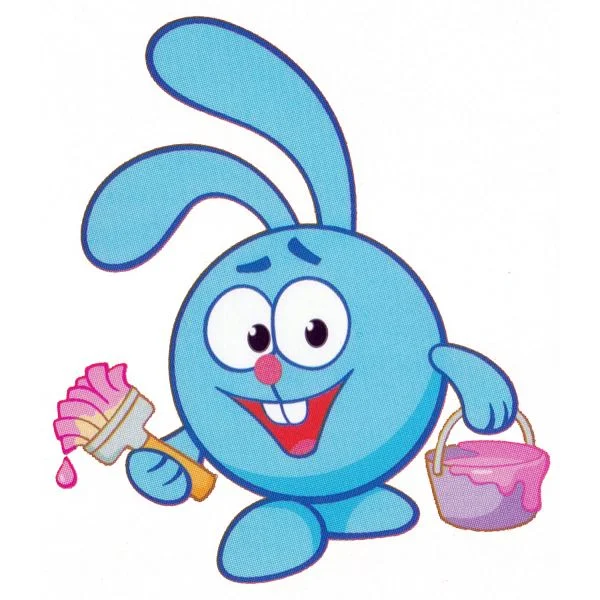 Цветной вариант раскраски крош красит | смешарики