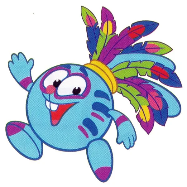 Цветной вариант раскраски крош индеец | смешарики