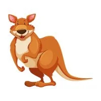 Цветной вариант раскраски сильный кенгуру