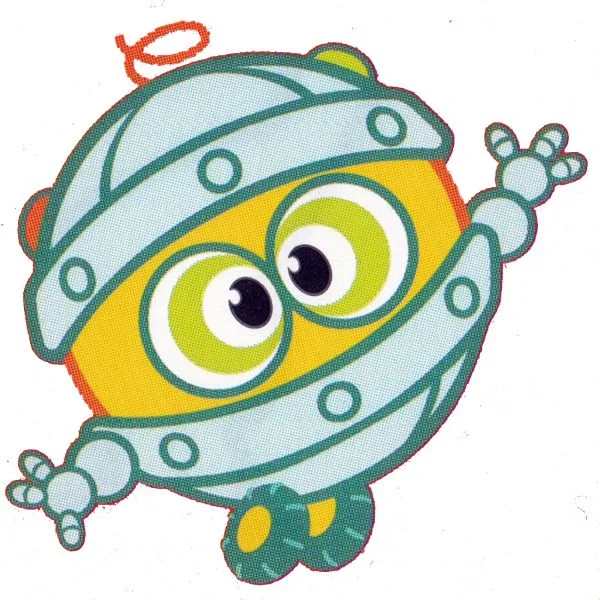 Цветной вариант раскраски робот биби