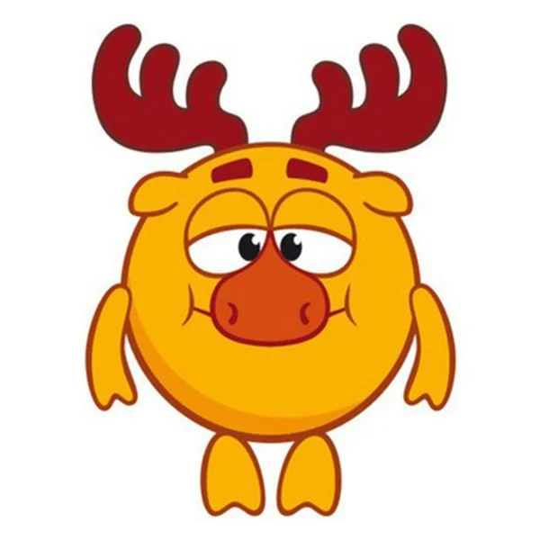 Цветной вариант раскраски милый лосяш | смешарики