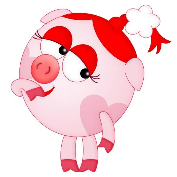 Цветной пример раскраски кокетка нюша | смешарики