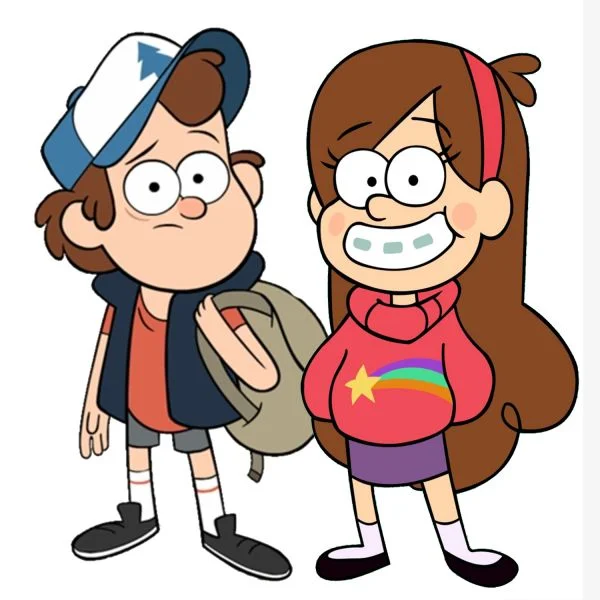 Цветной вариант раскраски мэйбл и диппер пайнс