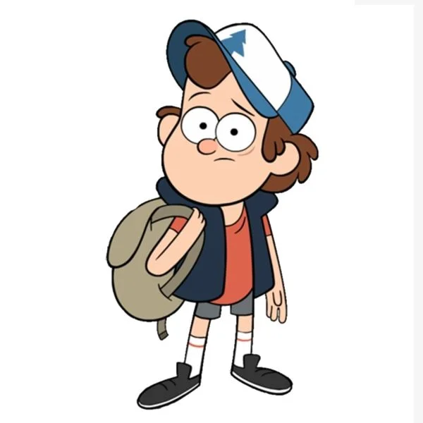 Цветной пример раскраски диппер пайнс с рюкзаком