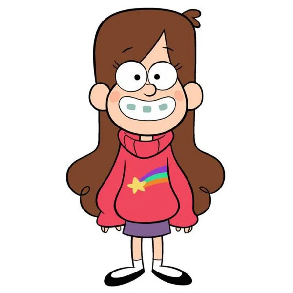 Цветной пример раскраски мэйбл пайнс улыбается