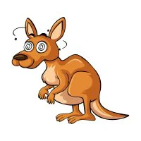 Цветной вариант раскраски загипнотизированный кенгуру